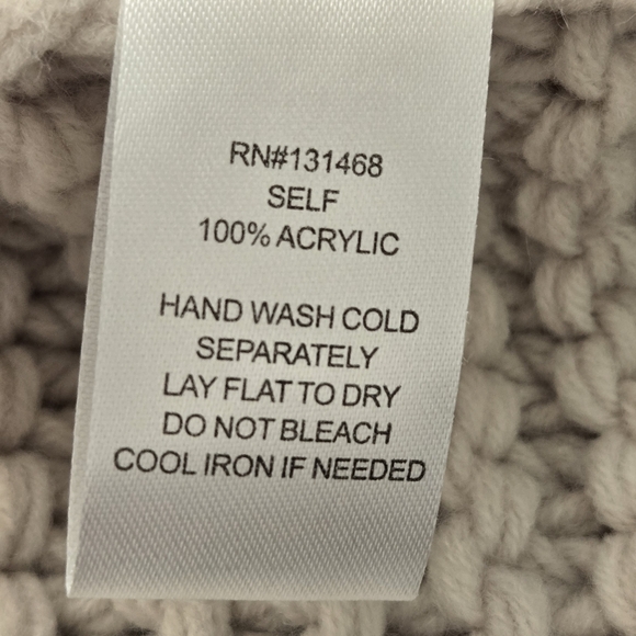 FATE Cardigan Womens S/M Cream Oversized Pom Pom Bubble Sleeve Knit Open Front - Picture 15 of 16